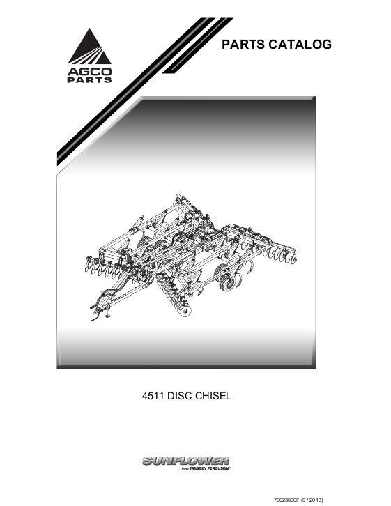 AGCO 4511 Chisel Plow (disc) Parts Book 79023800F English