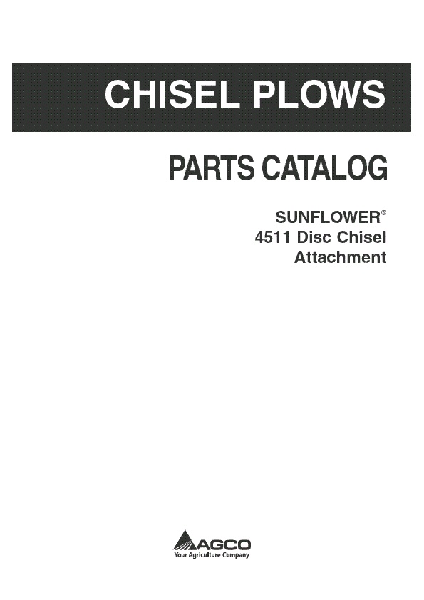 AGCO 4511 Disc Chisel Attachments Parts Book 79034229A English