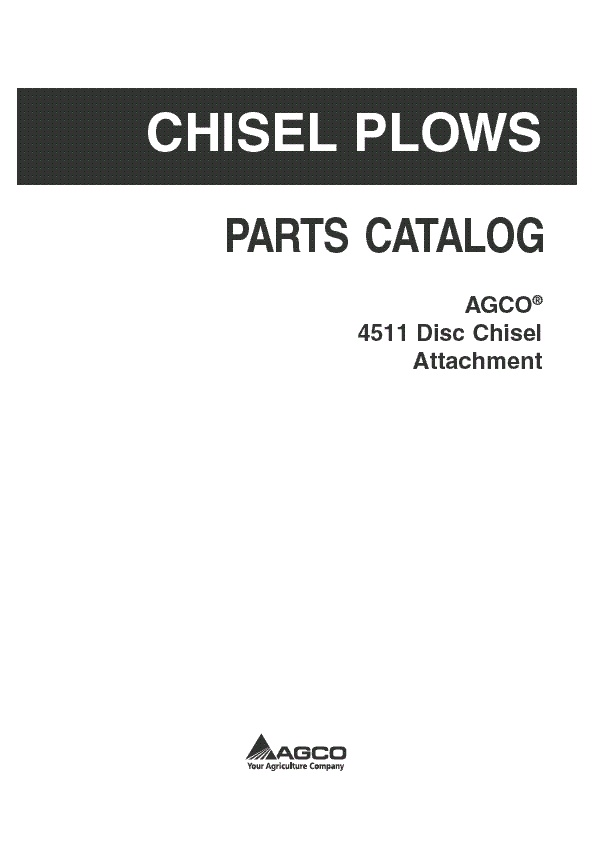 AGCO 4511 Disc Chisel (attachment) Parts Book 79034230A English