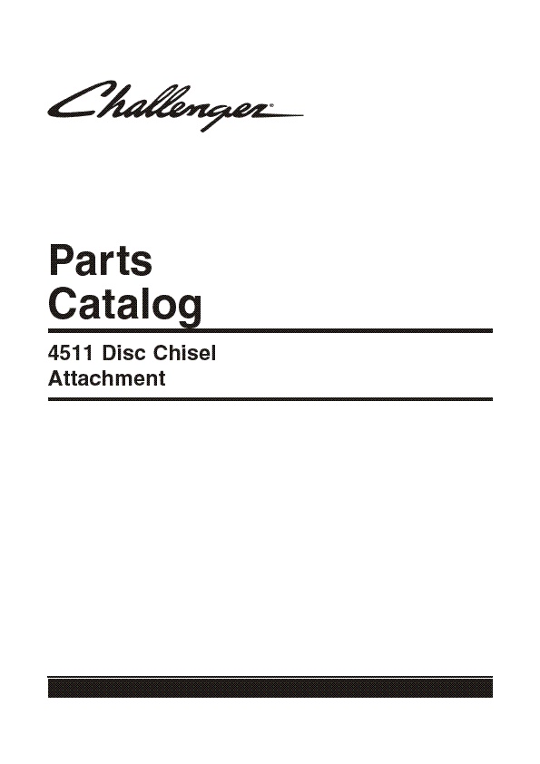 AGCO 4511 Disc Chisel (attachment) Parts Book 79034231A English