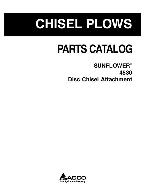 AGCO 4530 Disc Chisel Attachments Parts Book 79034232A English