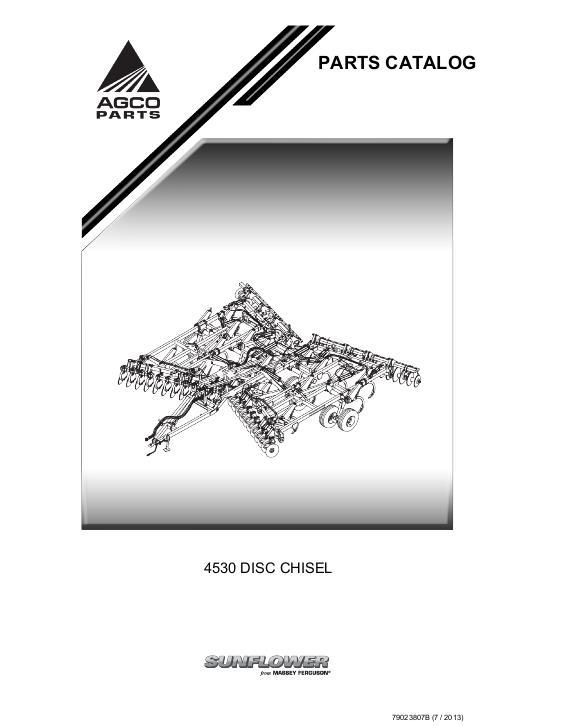 AGCO 4530 Disc Chisel Parts Book 79023807B English