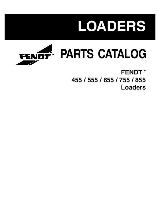AGCO 455 555 655 755 855 Loader Parts Book 3906161M3 English