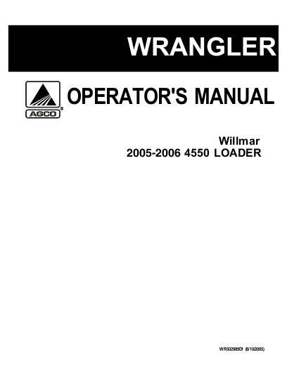 AGCO 4550 Wrangler Loader (2006) Operator Manual 502989D1 English 1 AGCO 4550 Wrangler Loader (2006) Operator Manual 502989D1 English