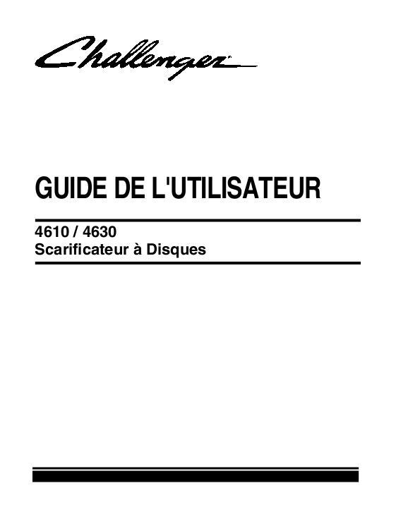 AGCO 4600 Disc Ripper Operator Manual 9971250CHA French 1 AGCO 4600 Disc Ripper Operator Manual 9971250CHA French