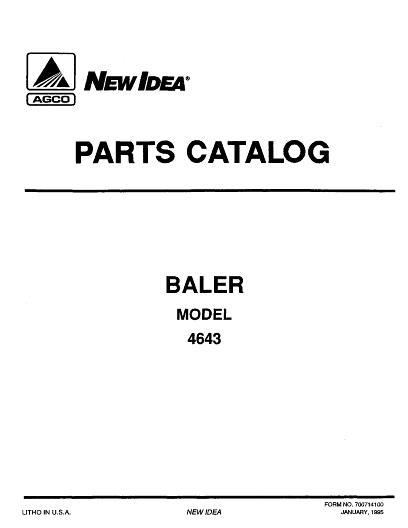 AGCO 4643 Round Baler (incl. mesh wrap) Parts Book 700714100 English