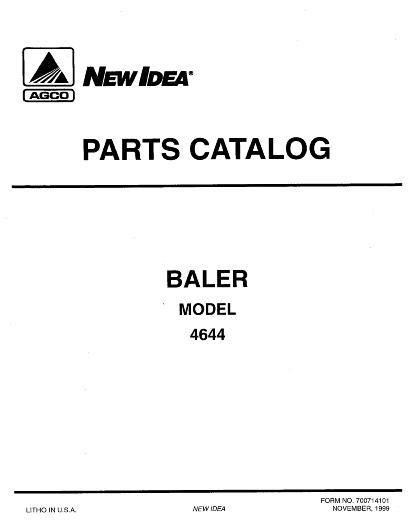 AGCO 4644 Round Baler Parts Book 700714101B English