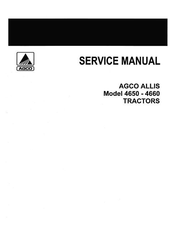 AGCO 4650 4660 Tractor Service Manual 72200007 English