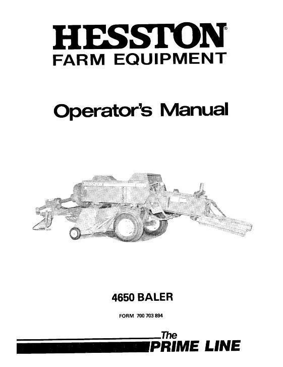 AGCO 4650 Rectangular Baler Operator Manual 700703894 English