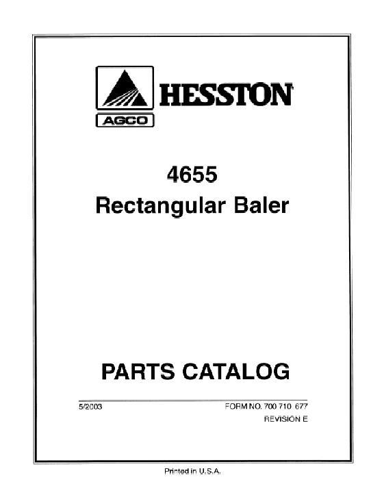 AGCO 4655 Rectangular Baler Parts Book 700710677E English
