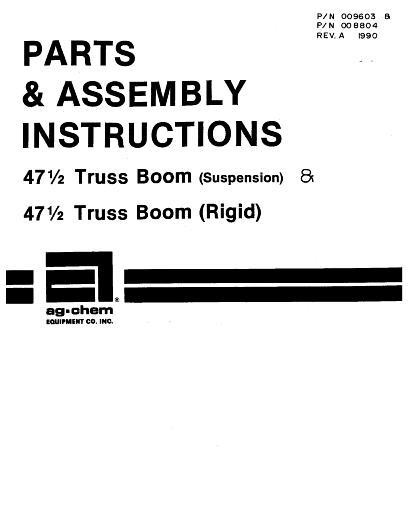 AGCO 47-1 2 ft Truss Boom (suspension & rigid, 1990) Operator Manual AG009603 English 1 AGCO 47-1 2 ft Truss Boom (suspension & rigid, 1990) Operator Manual AG009603 English