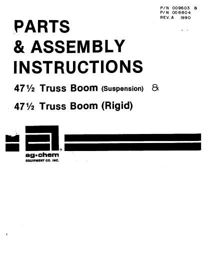 AGCO 47-1 2 ft Truss Boom (suspension & rigid) Parts Book AG008804 English