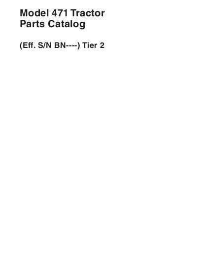AGCO 471 Tractor (eff sn BNxxxxx, tier 2) Parts Book 651768M94 English