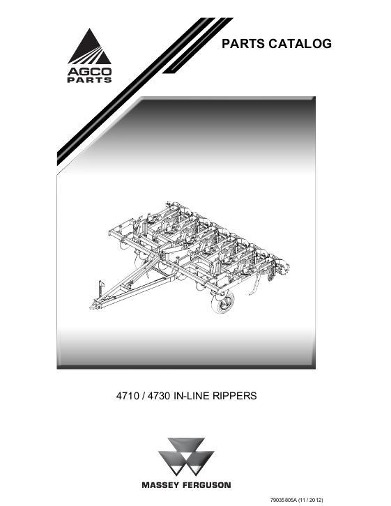 AGCO 4710 4730 In-Line Ripper Parts Book 79035805A English