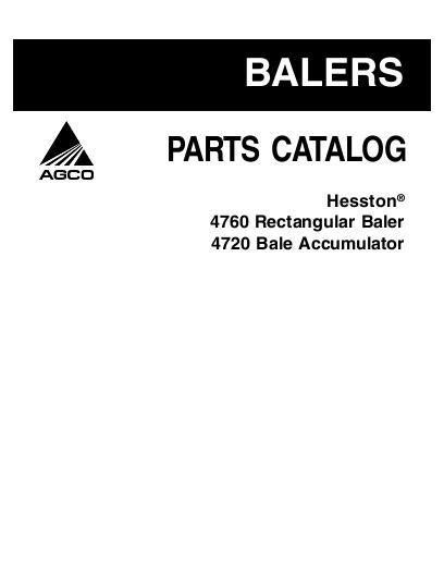 AGCO 4720 Accumulator 4760 Big Square Baler (w BC Electronics) Parts Book 700720625D English