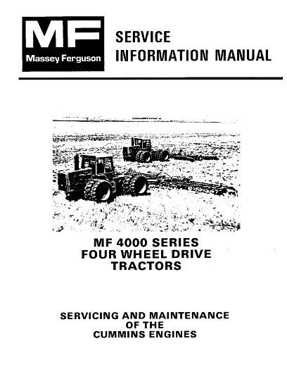 AGCO 4800 4840 4880 4900 Tractor (Cummins engine section) Service Manual 1448645M2 English