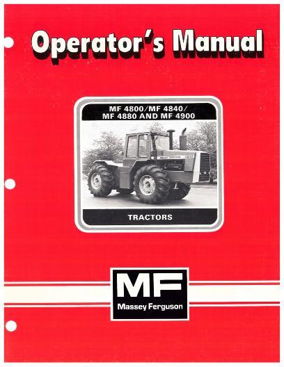 AGCO 4800 4840 4880 4900 Tractor (eff sn 4000) Operator Manual 1449084M1 English