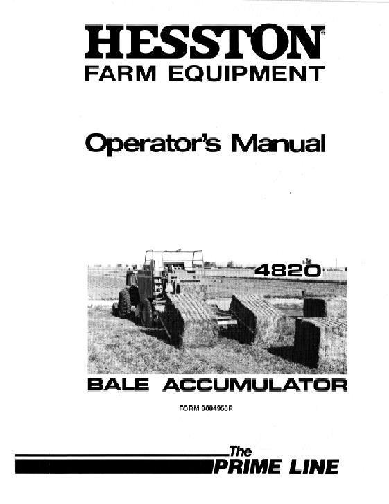 AGCO 4820 Bale Accumulator (eff sn 801) Operator Manual 8084956 English 1 AGCO 4820 Bale Accumulator (eff sn 801) Operator Manual 8084956 English