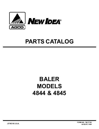 AGCO 4844 4845 Round Baler (prior sn HL7x101) Parts Book 79017765 English