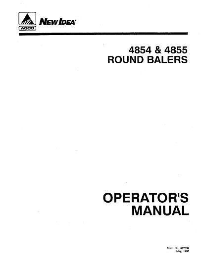 AGCO 4854 Baler (prior to 17467) 4855 Baler (prior to 18216) Operator Manual 987059A English 1 AGCO 4854 Baler (prior to 17467) 4855 Baler (prior to 18216) Operator Manual 987059A English
