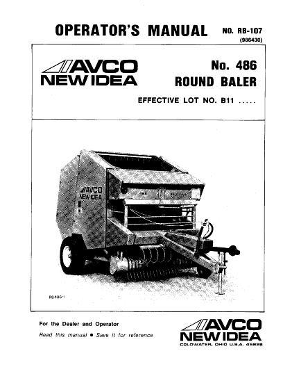 AGCO 486 Round Baler (eff lot no. B11) Operator Manual 986430 English