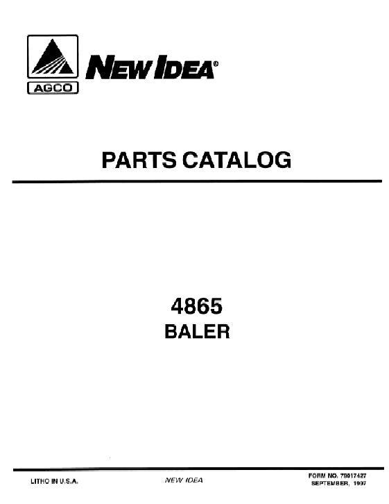 AGCO 4865 Round Baler Parts Book 79017427 English