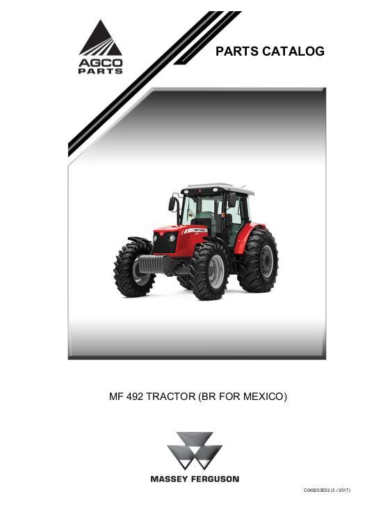 AGCO 492 Tractor (for Mexico) Parts Book C049203E02 English