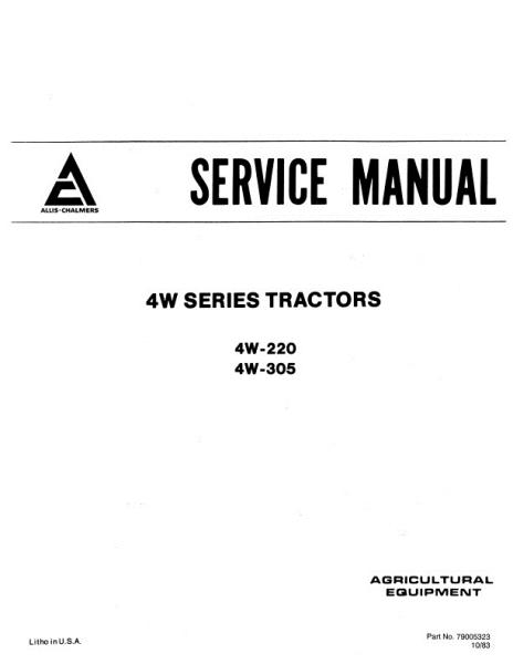 AGCO 4W-220 4W-305 Tractor Service Manual 79005323 English