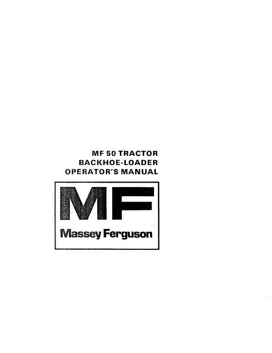 AGCO 50 Industrial Tractor Backhoe Loader Operator Manual 1448111M2 English 1 AGCO 50 Industrial Tractor Backhoe Loader Operator Manual 1448111M2 English