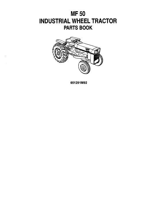 AGCO 50 Industrial Tractor Parts Book 651291M92 English