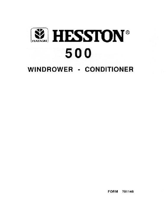AGCO 500 SP Windrower (1966) Operator Manual 781146 English 1 AGCO 500 SP Windrower (1966) Operator Manual 781146 English