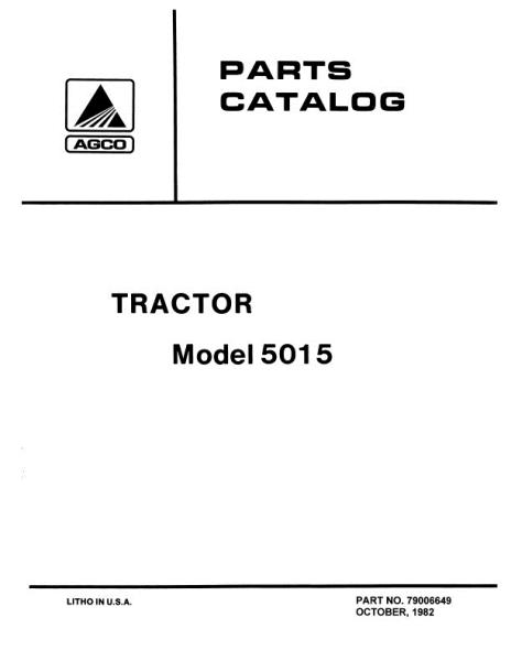 AGCO 5015 Tractor Parts Book 79006649 English