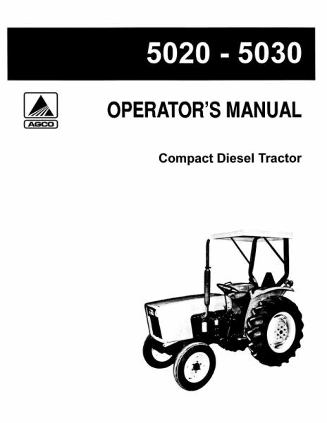 AGCO 5020 5020 4WD 5030 Compact Tractor Operator Manual 72097271 English 1 AGCO 5020 5020 4WD 5030 Compact Tractor Operator Manual 72097271 English
