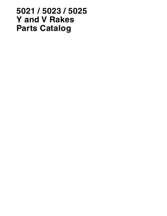 AGCO 5021 5023 5025 Y & V Rake Parts Book 651894M1 English