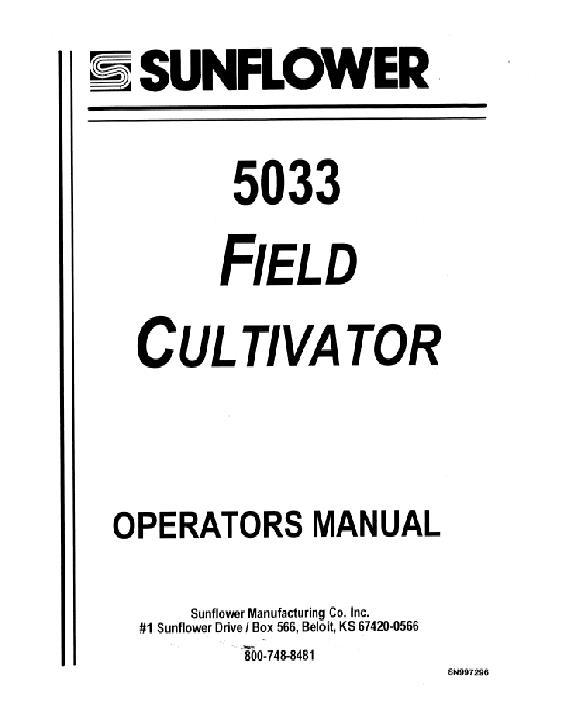 AGCO 5033 Field Cultivator Operator Manual SN997296 English