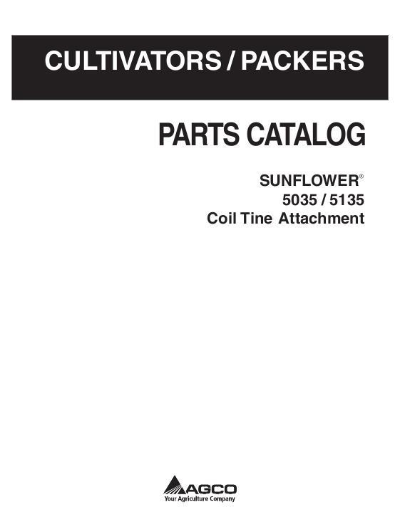 AGCO 5035 5135 Cultivator Coil Tine Attachment Parts Book 79023690D English