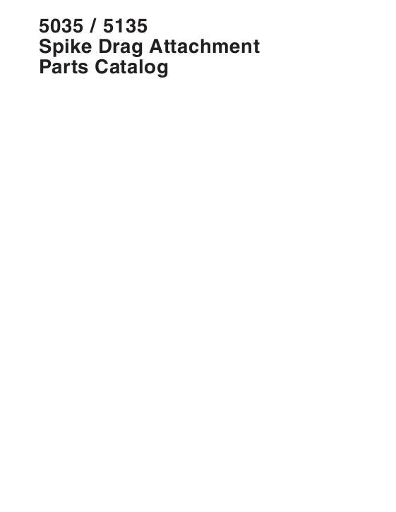AGCO 5035 5135 Field Cultivator Spike Drag Attachment Parts Book 651861M4 English