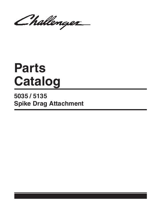 AGCO 5035 5135 Spike Drag (attachment) Parts Book 79027312D English