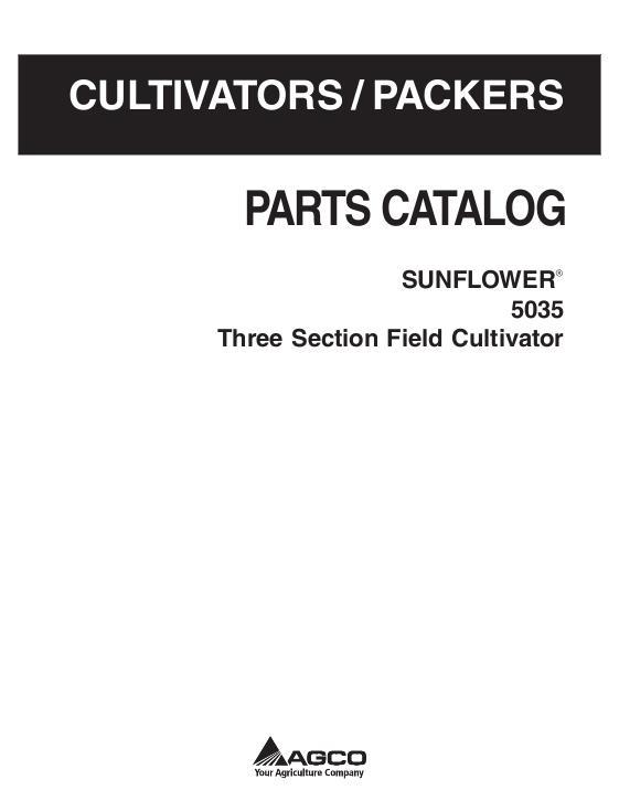 AGCO 5035 Field Cultivator (3 section) Parts Book 79023687E English
