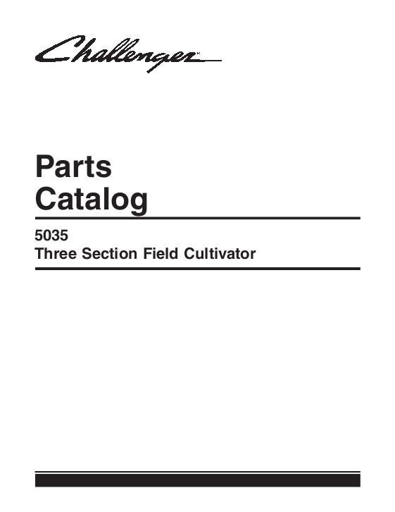 AGCO 5035 Field Cultivator (3 section) Parts Book 79027291E English