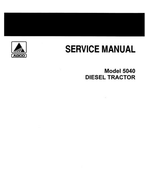 AGCO 5040 5045 Tractor (all) Service Manual 79003450 English