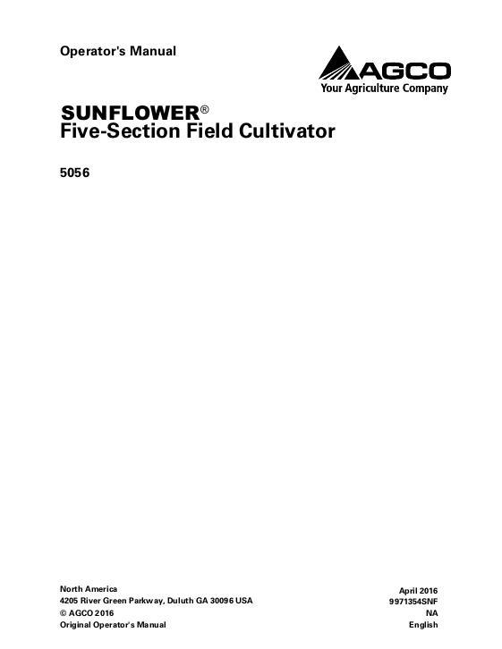 AGCO 5056 Field Cultivator Operator Manual 9971354SNF English 1 AGCO 5056 Field Cultivator Operator Manual 9971354SNF English