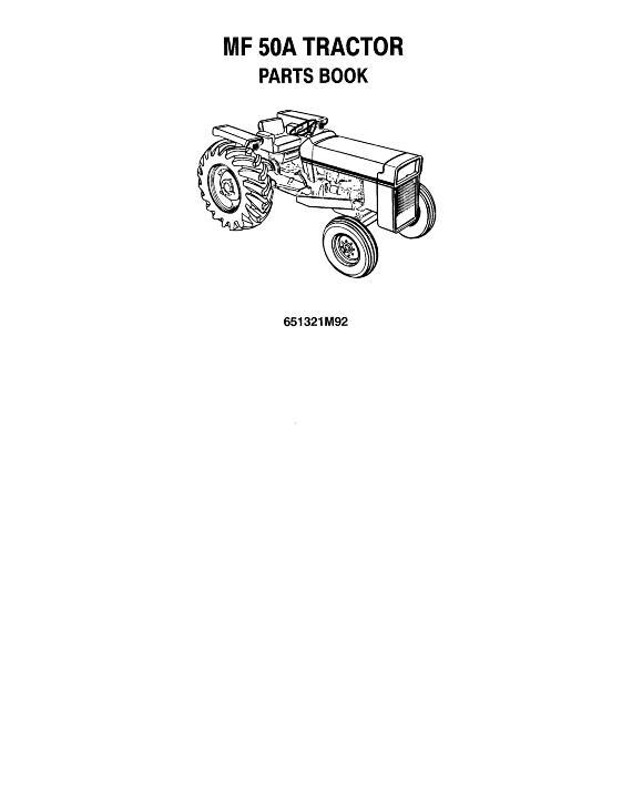 AGCO 50A Industrial Tractor Parts Book 651321M92 English