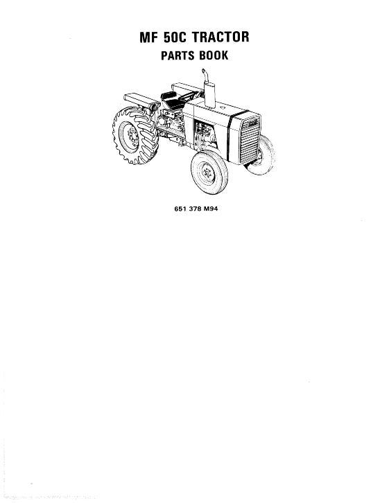 AGCO 50C Tractor Utility Tractor Parts Book 651378M94 Multiple