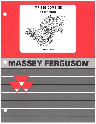 AGCO 510 Combine (eff sn 26829) Parts Book 651358M92 English