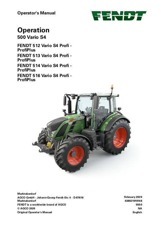AGCO 512 513 514 516 Tractor (No Am, S4, tier 4, operation) Operator Manual 72660683 English 1 AGCO 512 513 514 516 Tractor (No Am, S4, tier 4, operation) Operator Manual 72660683 English