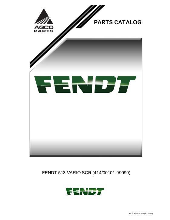 AGCO 513 Vario Tractor (SCR, 414 00101 - 99999) Parts Book F414000I English