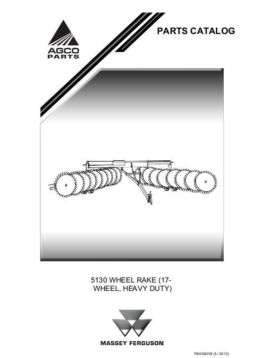 AGCO 5130 Wheel Rake Parts Book 79035801B English