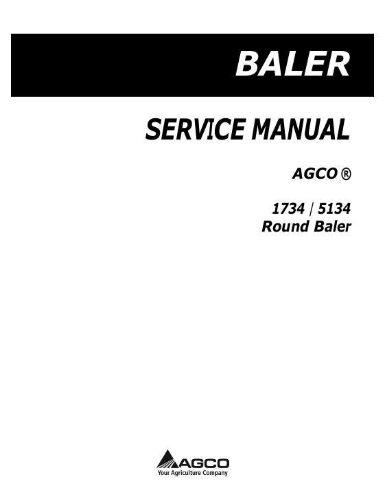 AGCO 5134 Round Baler Service Manual 79034278A English