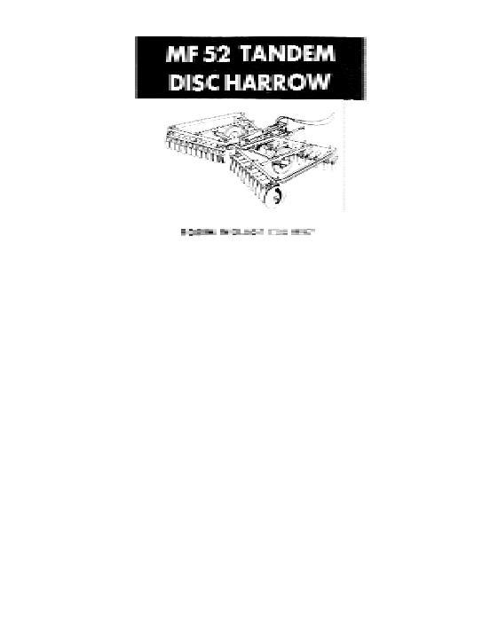 AGCO 52 Disc Harrow (tandem) Parts Book 651126M97 English